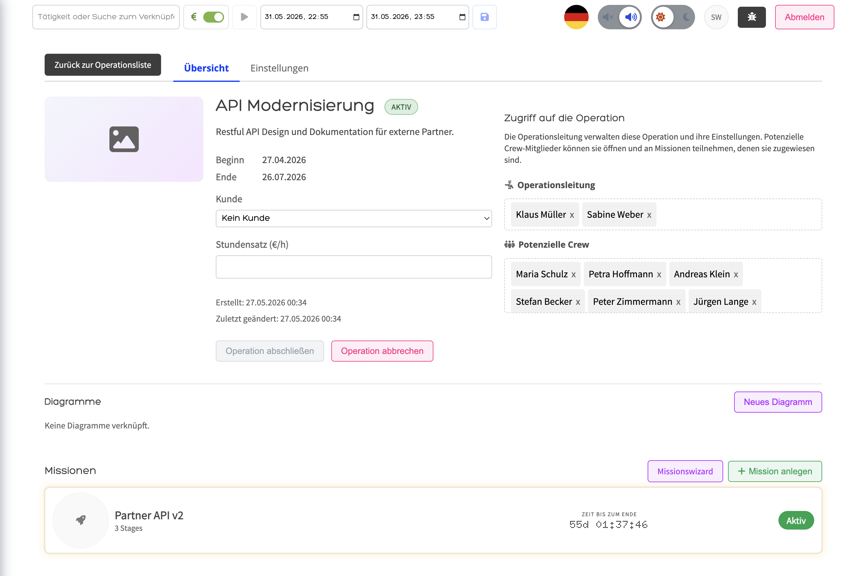 FlowStruct Operations – Operationen und Missionen planen