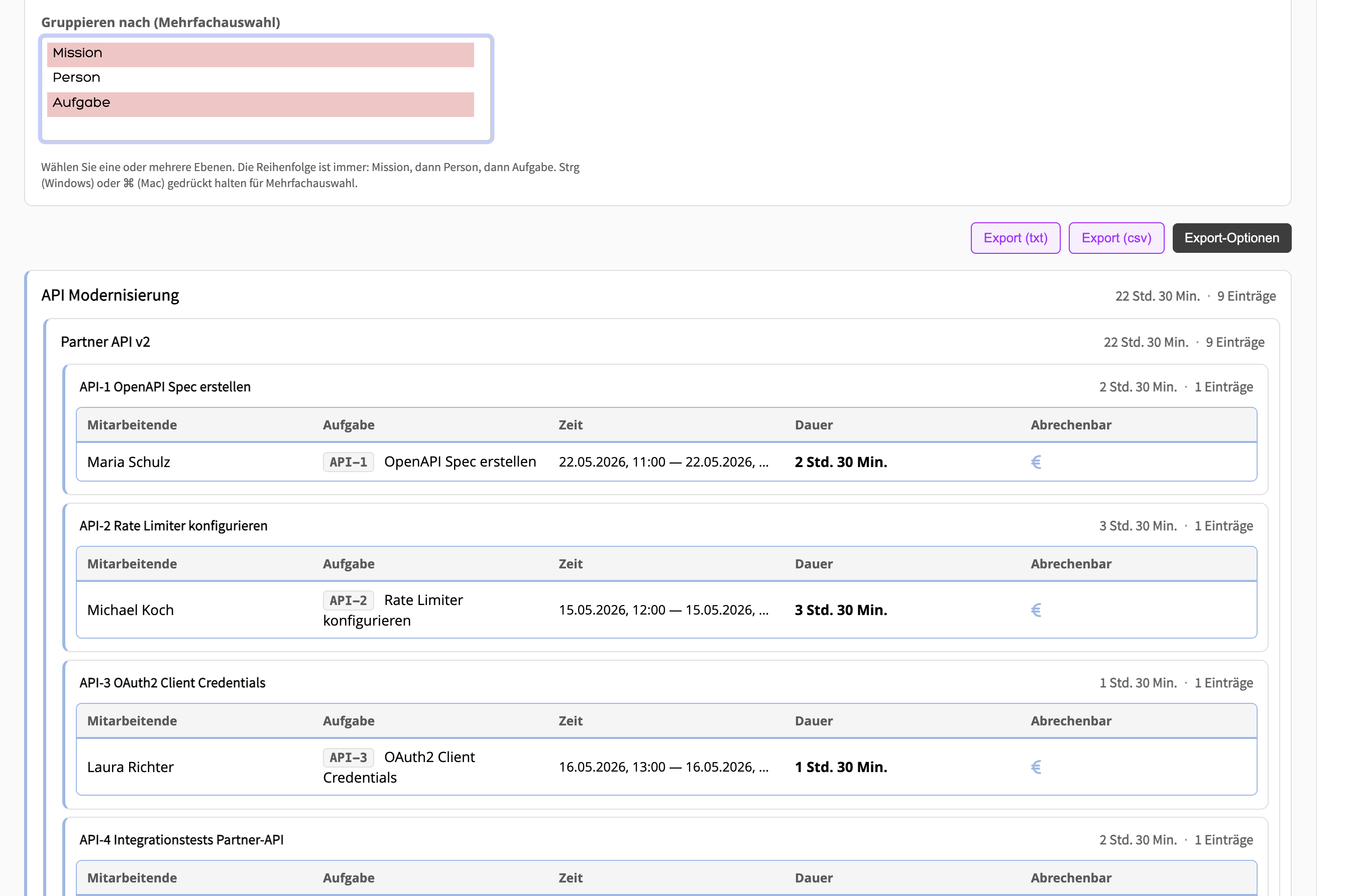 FlowStruct Zeiterfassung und Reporting